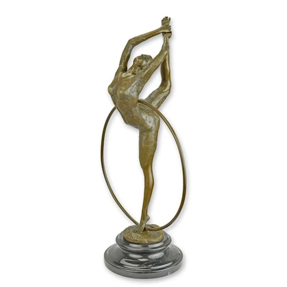 Dekofigur Reifenartistin Elara Bronze im Art Deco Stil