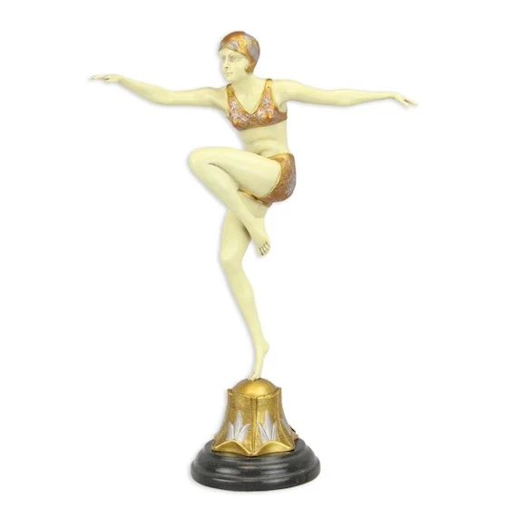Dekofigur Badefrau Brio Bronze im Art Deco Stil