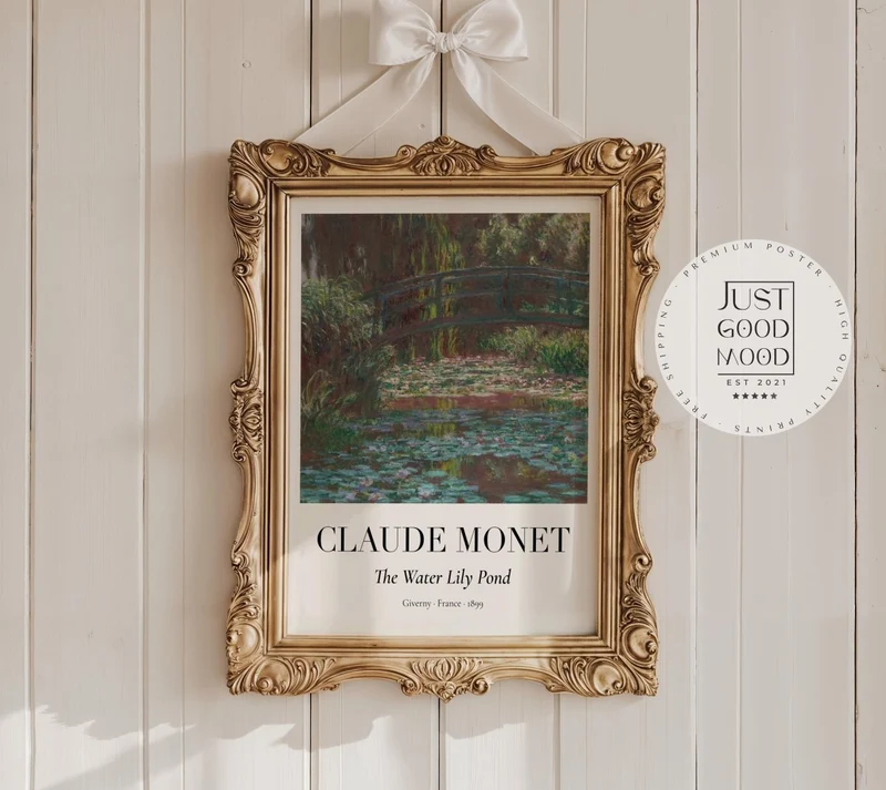 Claude Monet Poster · Water Lily Pond in Giverny 1899 · Seerosen Impressionismus · Kunst & Geschenkidee · Druckprint ohne Rahmen