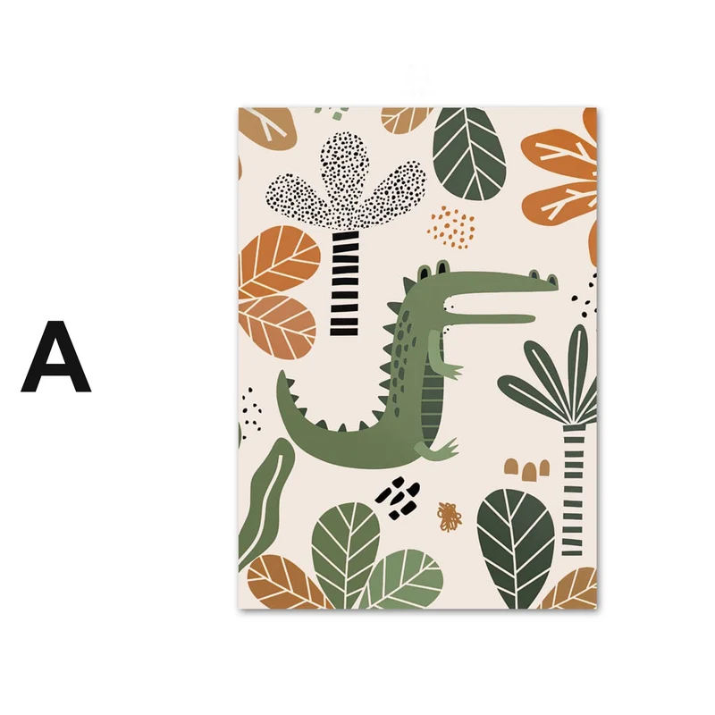 Poster Safari Abenteuer Löwe Giraffe · Kinderzimmer Wandbilder · Spielzimmer Dekoration · Wand Deko Print · ohne Rahmen