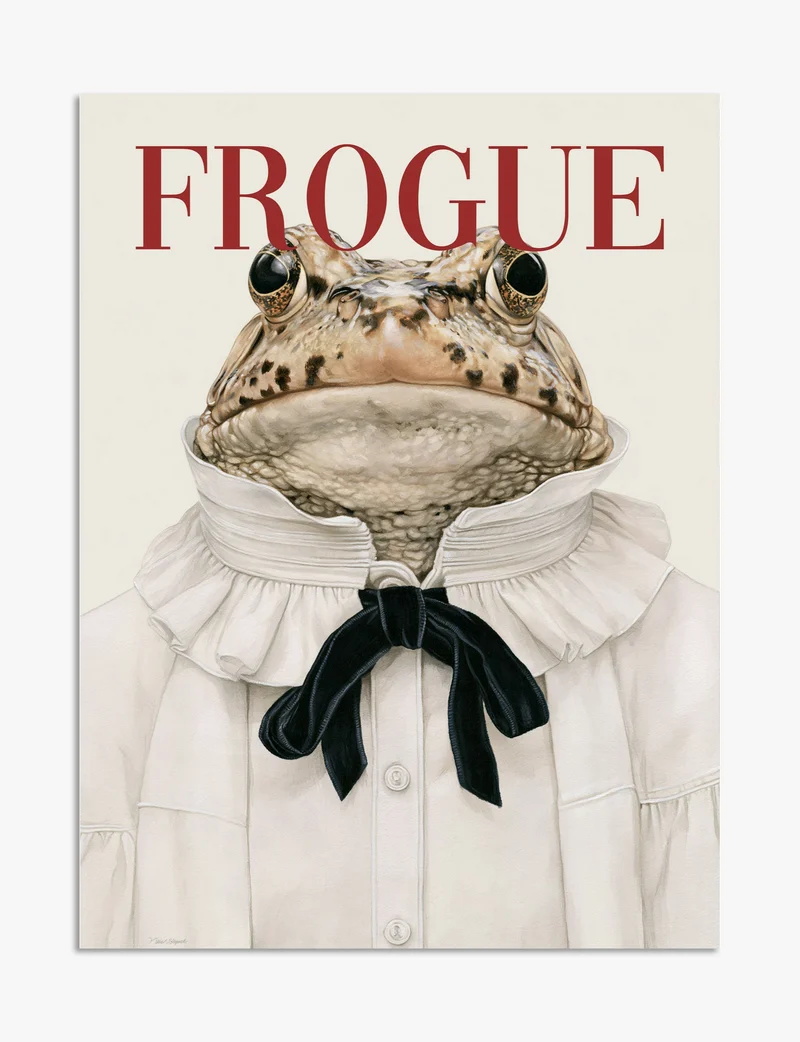 Frogue Fashion Cover Frog Art Print
