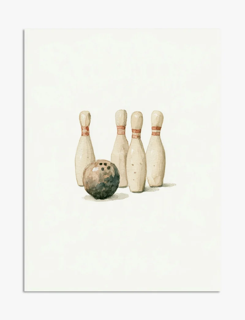 Bowling Ball and Pins Study Art Print