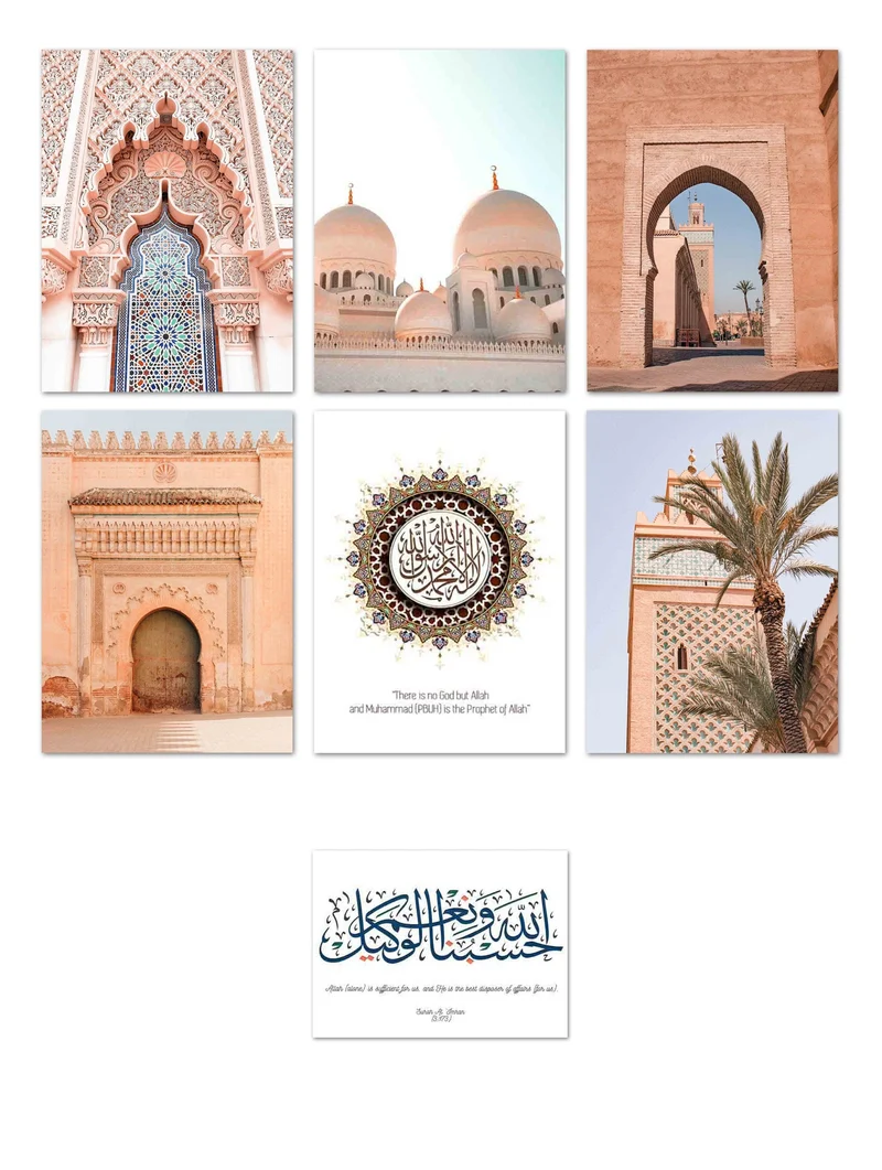 Poster Abu Dhabi Moschee Arabische Architektur · Wandbilder Wohnzimmer & Schlafzimmer · Deko Print Bilder · ohne Rahmen