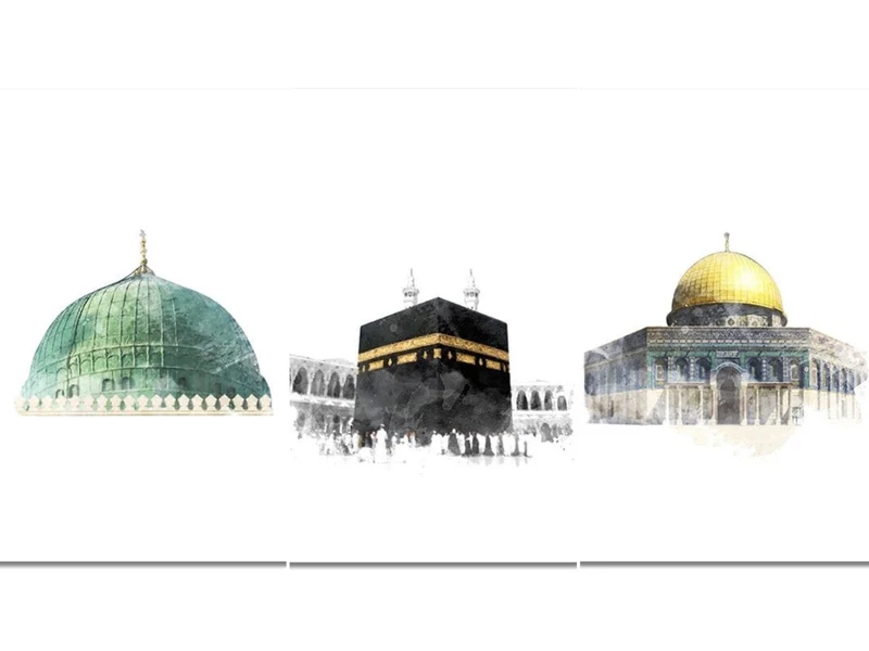 Poster Al Aqsa Mosche Kaaba · Wandbilder Wohnzimmer & Schlafzimmer · Deko Print Bilder · ohne Rahmen