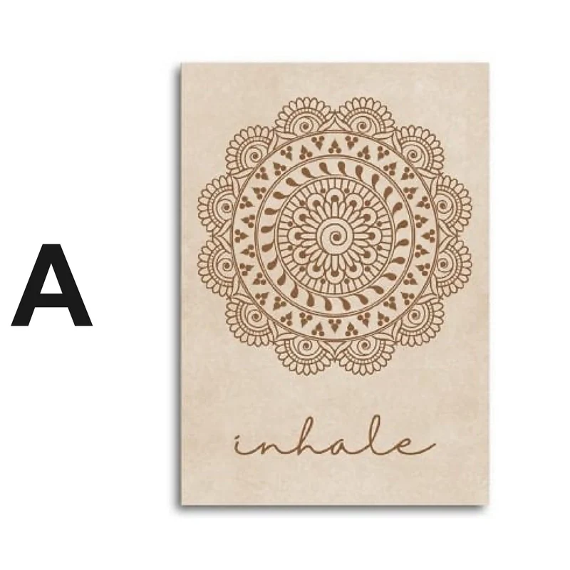 Poster Yoga Einatmen Ausatmen Mandala · Wohnzimmer Bilder · Schlafzimmer Bilder · Wand Deko Print · ohne Rahmen