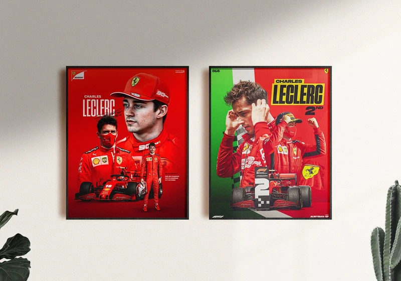 Poster Formel 1 Rennfahrer Rennwagen · Deko Print ohne Rahmen