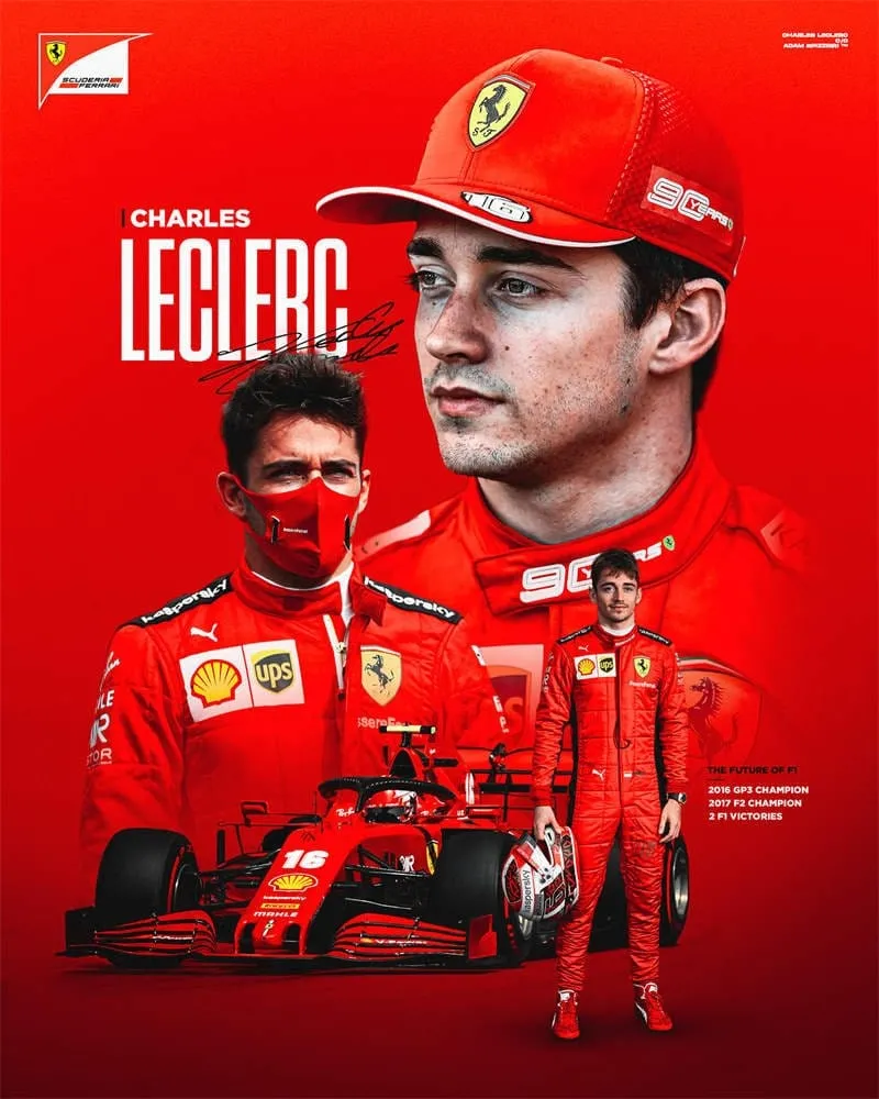 Poster Formel 1 Rennfahrer Rennwagen · Deko Print ohne Rahmen