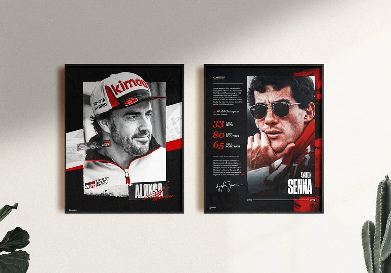 Poster Formel 1 Rennfahrer Rennwagen · Deko Print ohne Rahmen