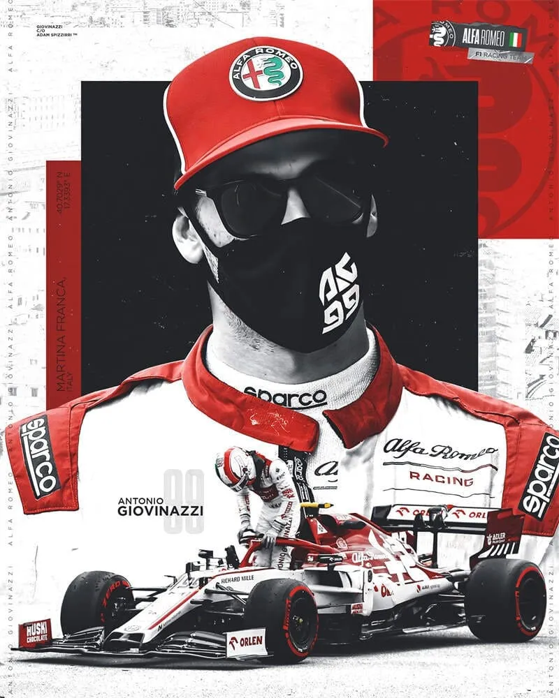 Poster Formel 1 Rennfahrer Rennwagen · Deko Print ohne Rahmen