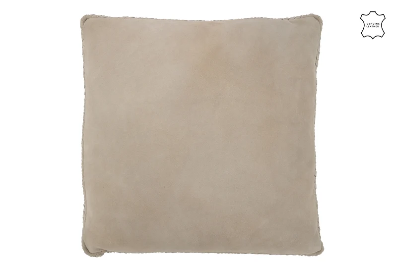 Exklusives 2er Set Kissen 'Gewoben' in Grau Leder – Stilvolle Handwerkskunst, Pflegeleicht, 45x45 cm