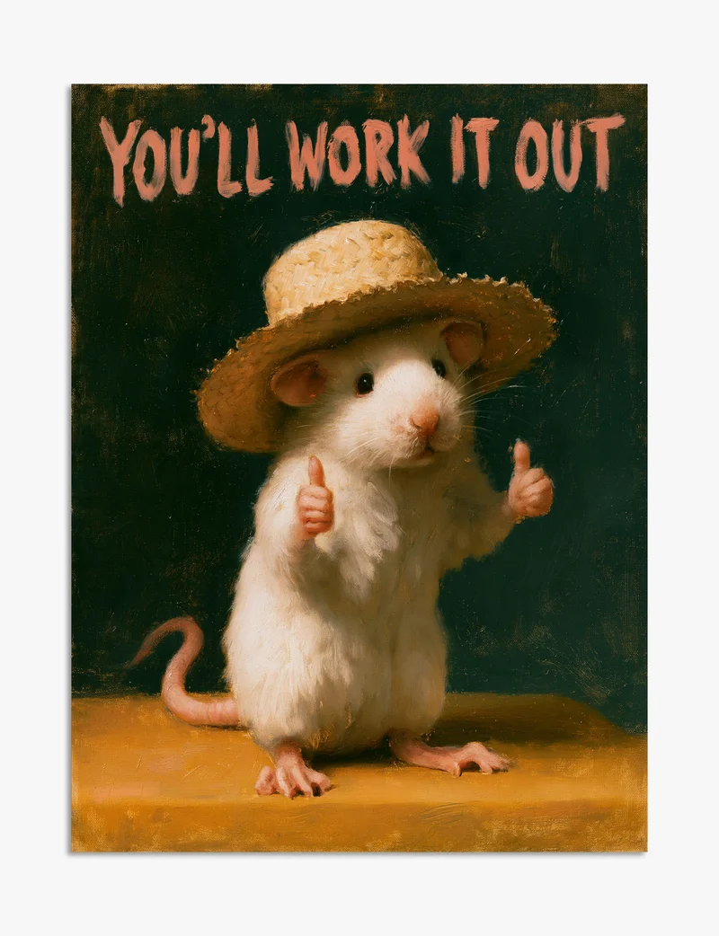 You'll Work It Out Mouse Art Print