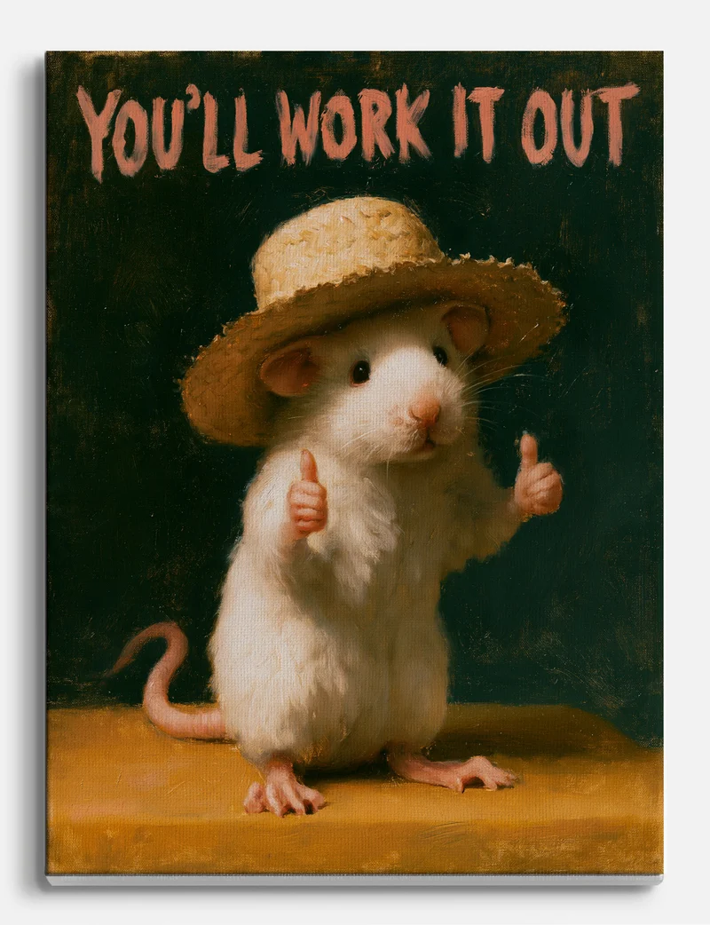 You'll Work It Out Mouse Canvas Print