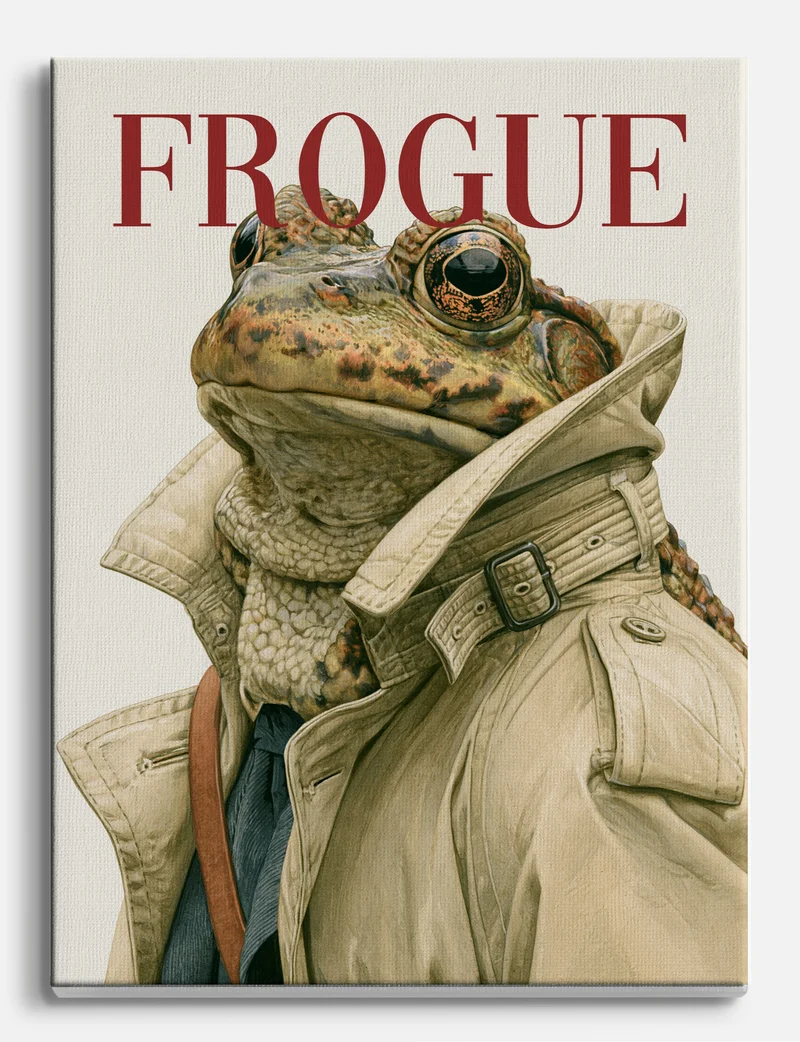 Frogue - Toad in a Trench Coat Canvas Print