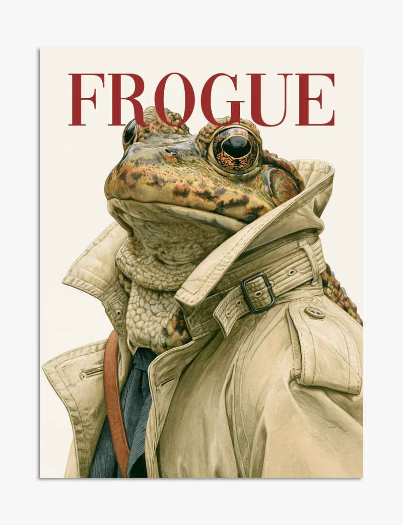 Frogue - Toad in a Trench Coat Art Print