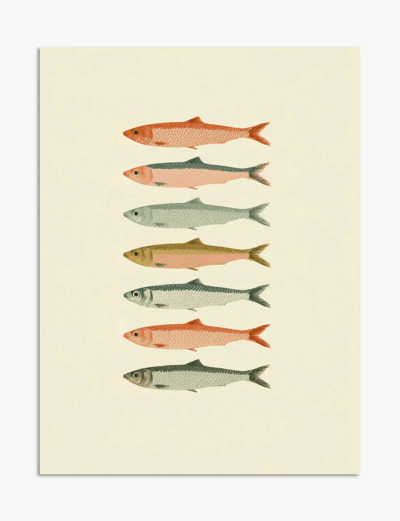 Seven Sardines Art Print