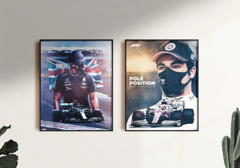 Poster Formel 1 Rennfahrer Rennwagen · Deko Print ohne Rahmen
