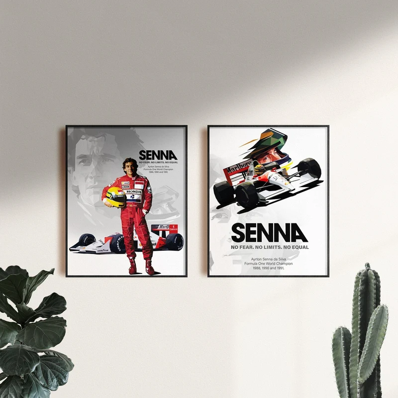 Poster Formel 1 Rennfahrer Rennwagen Ayrton Senna da Silva Legende · Deko Print ohne Rahmen