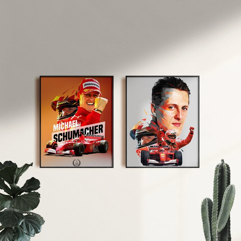 Poster Formel 1 Rennfahrer Rennwagen Michael Schumacher Legende Champion · Deko Print ohne Rahmen