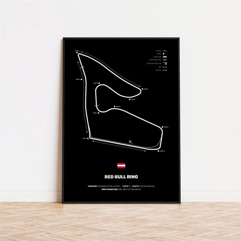 Poster Formel 1 Rennstrecken · Deko Print ohne Rahmen