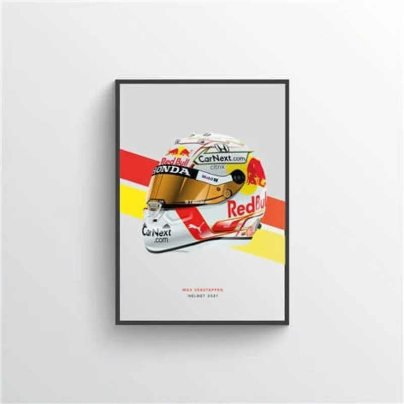 Poster Formel 1 Helme Rennfahrer Gewinner · Deko Print ohne Rahmen