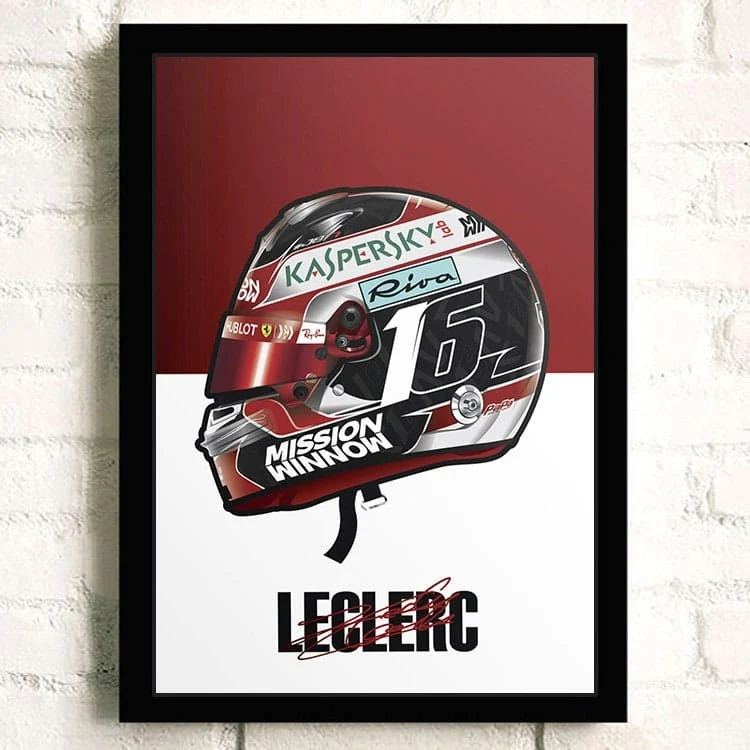 Poster Formel 1 Helm Rennfahrer Name Unterschrift · Deko Print ohne Rahmen