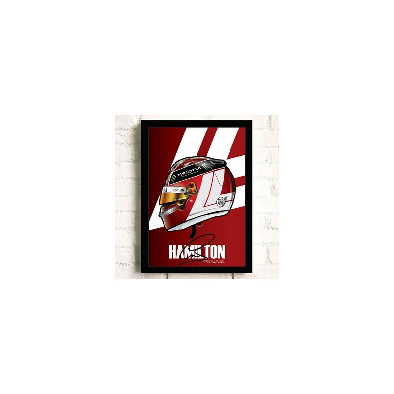 Poster Formel 1 Helm Rennfahrer Name Unterschrift · Deko Print ohne Rahmen