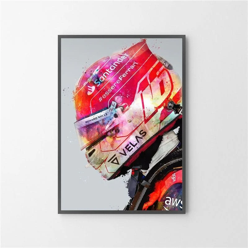Poster Formel 1 Rennfahrer Helm · Deko Print ohne Rahmen