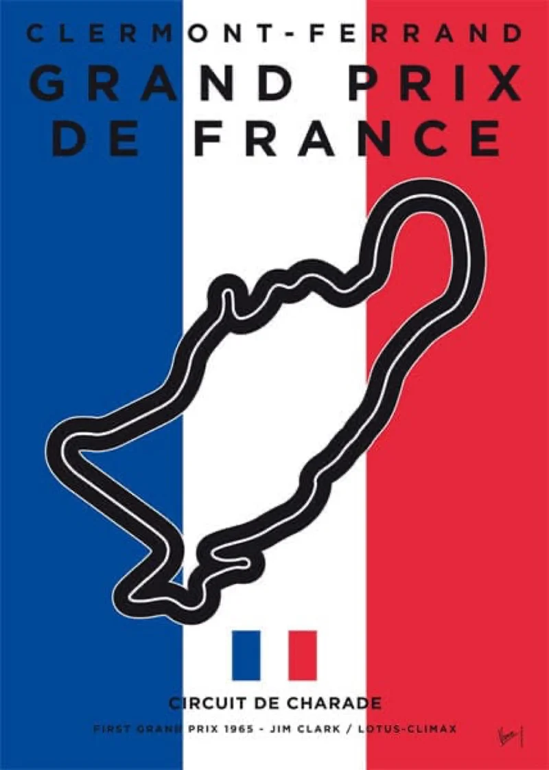 Poster Formel 1 Rennstrecke Länder Flaggen · Deko Print ohne Rahmen