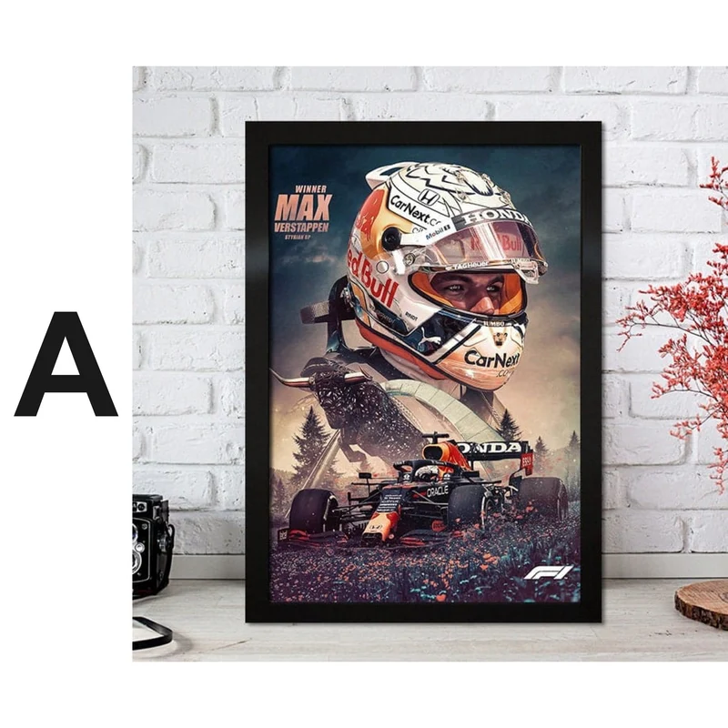 Poster Formel 1 Max Verstappen Rennfahrer Helm Rennwagen Red Bull · Deko Print ohne Rahmen