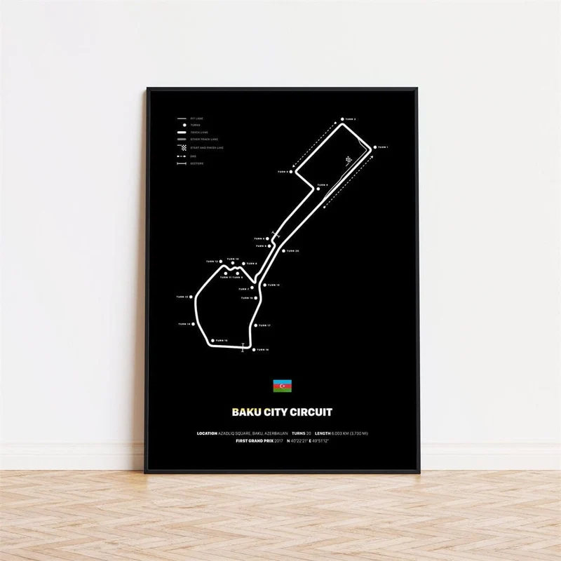 Poster Formel 1 Rennstrecken · Deko Print ohne Rahmen