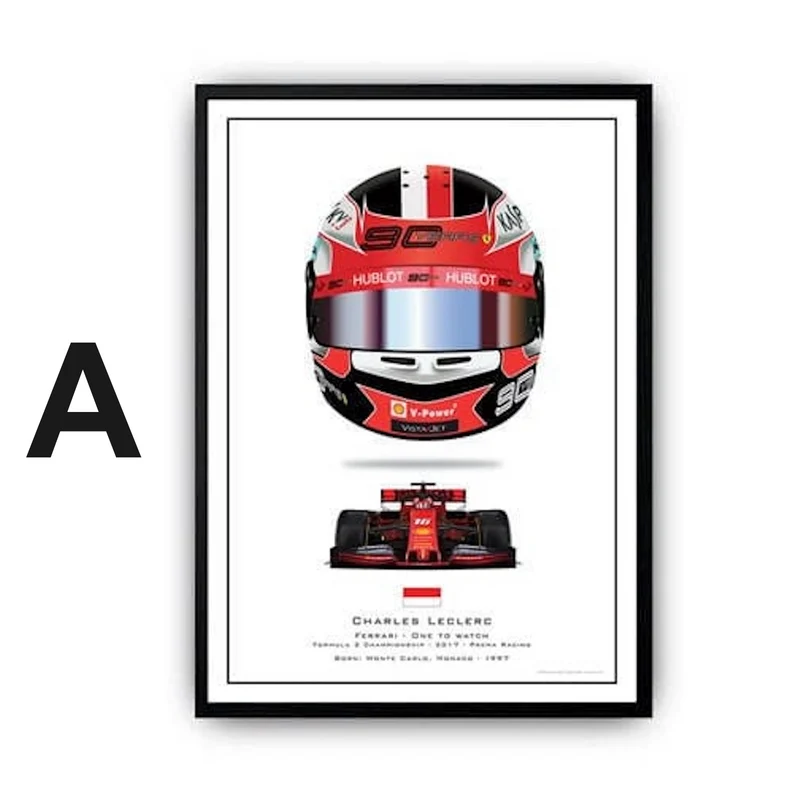 Poster Formel 1 Helme Rennfahrer Gewinner · Deko Print ohne Rahmen