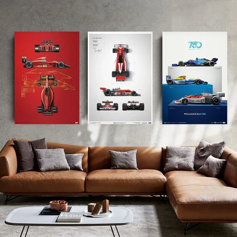Poster Formel 1 Rennfahrer Legenden Rennwagen Ferrari · Williams Racing · Deko Print ohne Rahmen