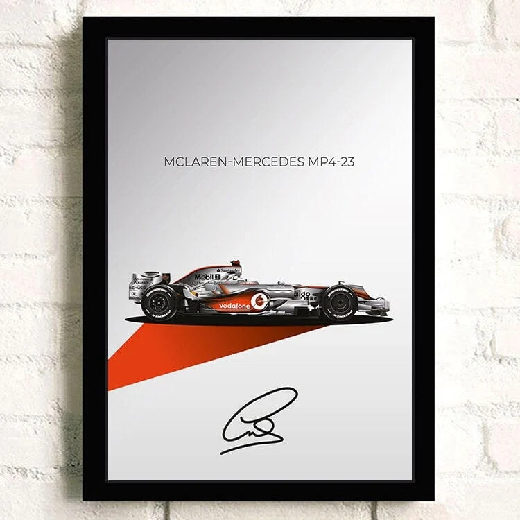 Poster Formel 1 Rennwagen Grand Prix Rennfahrer Signature · Deko Print ohne Rahmen
