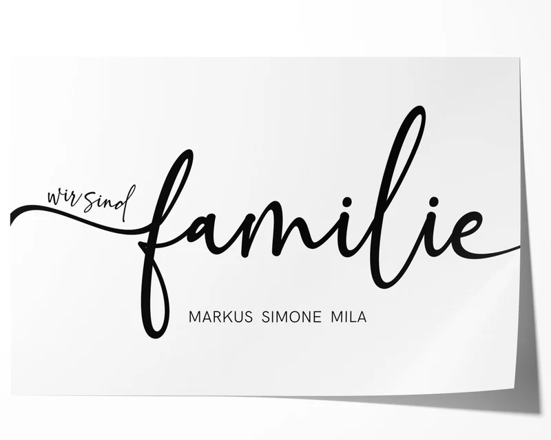 Familienposter mit Namen · Personalisiertes Familienbild · Geschenkidee für Familie · Dekoprint ohne Rahmen