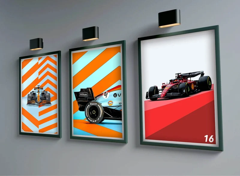 Poster Formel 1 Rennwagen Grand Prix Rennfahrer Namen Wagen Nummer · Deko Print ohne Rahmen