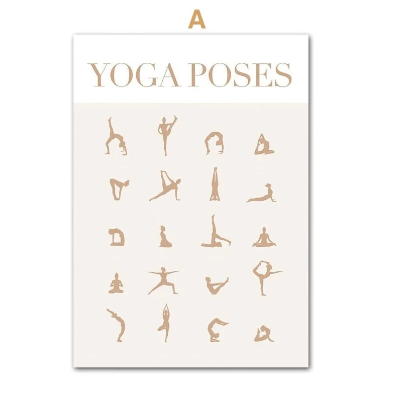 Poster Yoga Abstrakt sitzende Frau und Posen als Deko Print ohne Rahmen