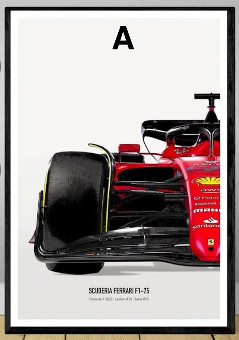 Poster Formel 1 Rennwagen Grand Prix Rennfahrer Namen Wagen Nummer · Deko Print ohne Rahmen