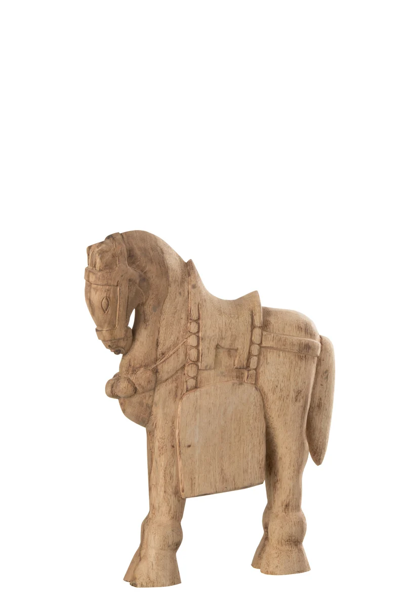 2er Set Troja Pferd Holz Naturell - Large & Medium