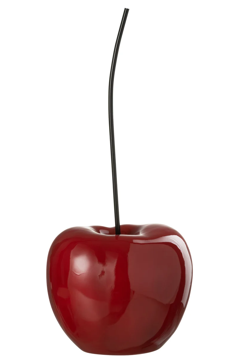2er-Set Große Deko-Kirschen Leuchtend Rotes Poly-Design für Modernen Flair