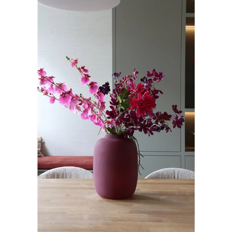 Tischvase Glasvase lila matt 29 cm für Blumen