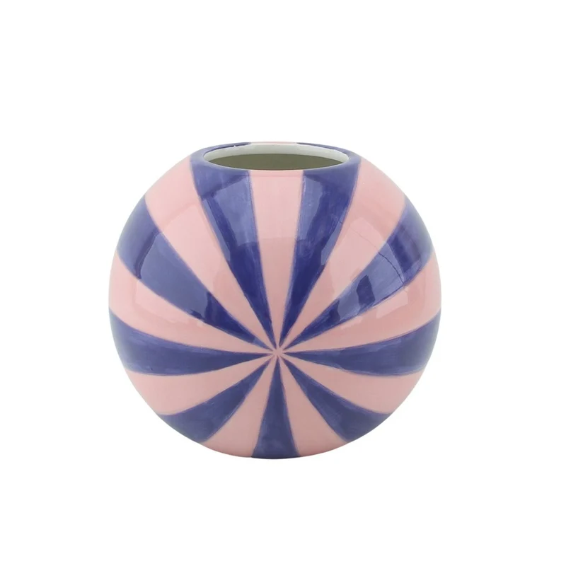 Vase - Blumenvase Wirbel - Pink/Violett- 20x20x17cm