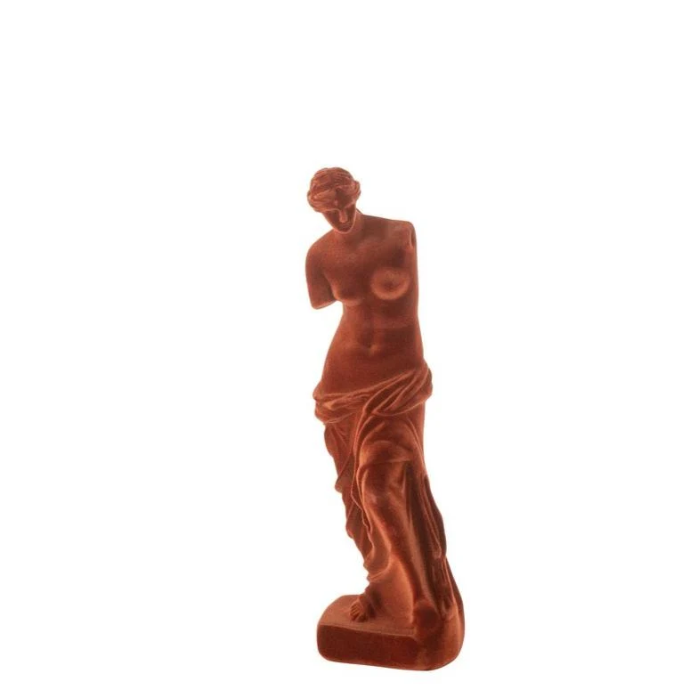 J-Line Figur griechische Frau Samt rot