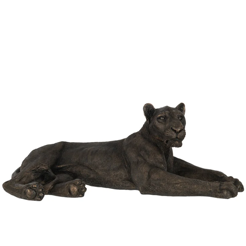 J-Line Löwin Liegend Resin Bronze Look