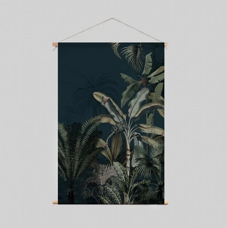 Wandbehang Wanddeko Stoff Jungle 90x130 cm