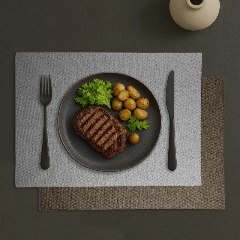 Signature 6-er Tischsets Leinen Optik weiß braun