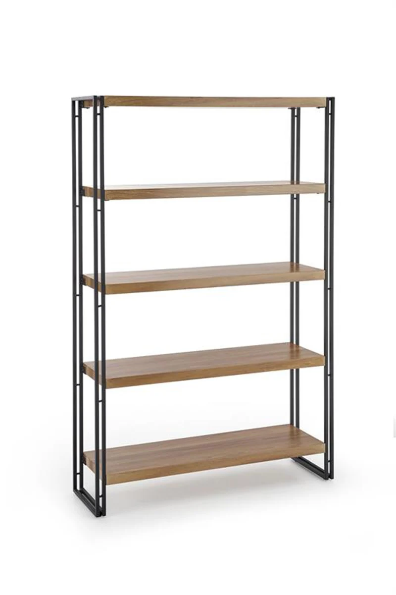 Bücherregal mit 5 Ebenen Holz Eiche Optik
