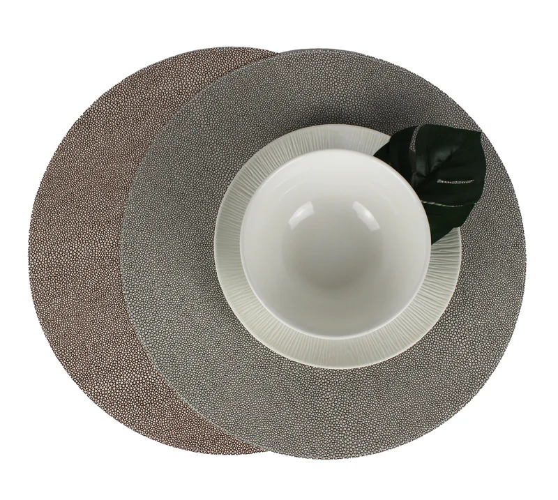 Signature 6-er Tischsets rund Rochenhaut Kunstleder