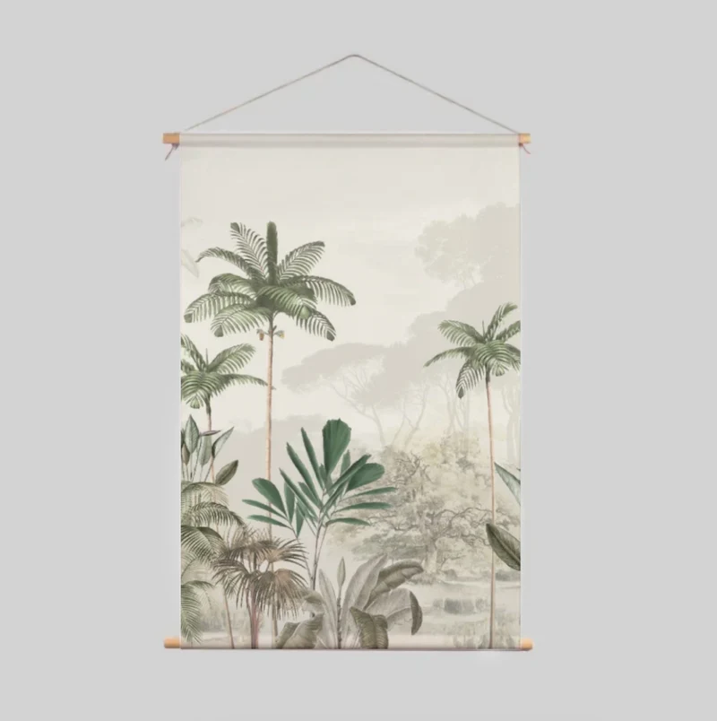 Wandbehang Wanddeko Stoff Dschungel 90x130 cm