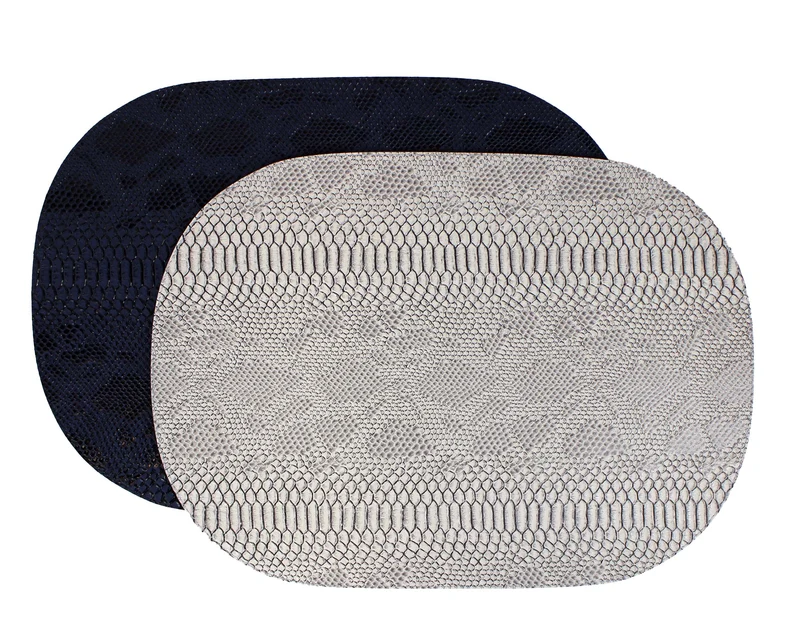 Signature 6-er Tischsets oval zweifarbig Kroko