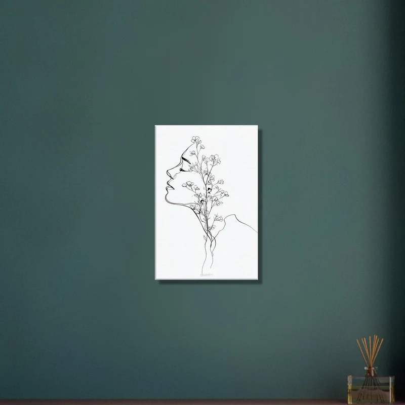 Woman with Flowers Line Art No. 2
